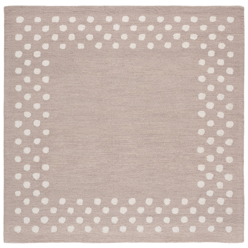 Martha Stewart Hand Tufted Wool; Cotton Polka Dot Indoor / Outdoor Rug, Square 6'
