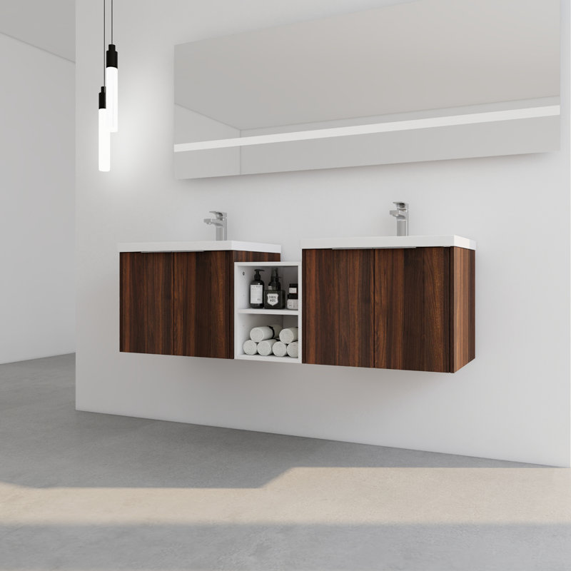 Meuble-lavabo à fermeture en douceur 60 po avec lavabo