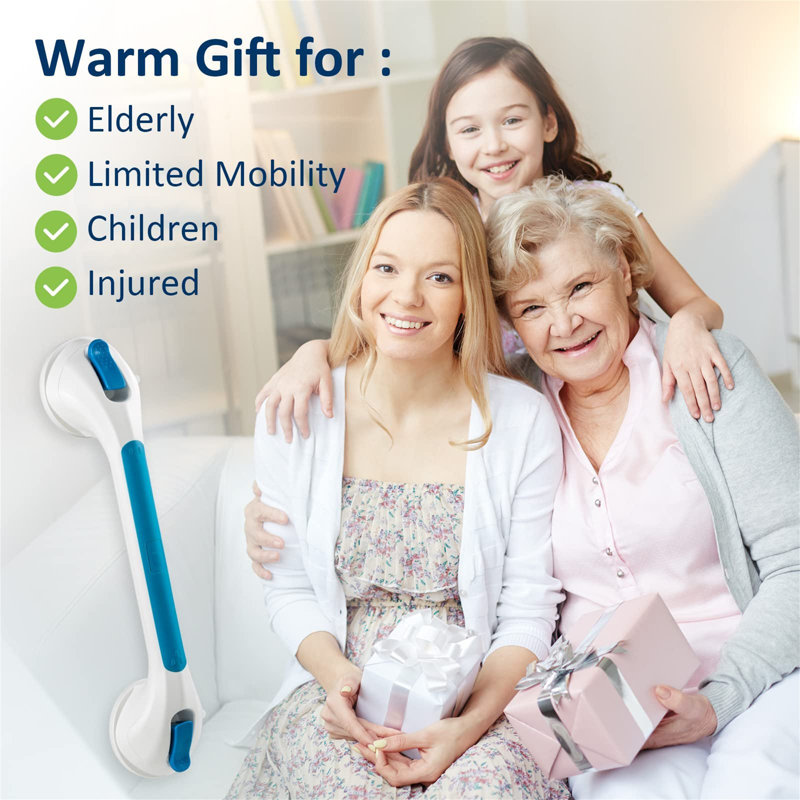 Howells Grab Rails For Bathroom, 2 Pack Shower Handles Suction, MAX 109 KG Safety Shower Grab Bars, Strong Hand Rails For Elderly, Senior, Disabled, No Drilling Handrail Disability Aids