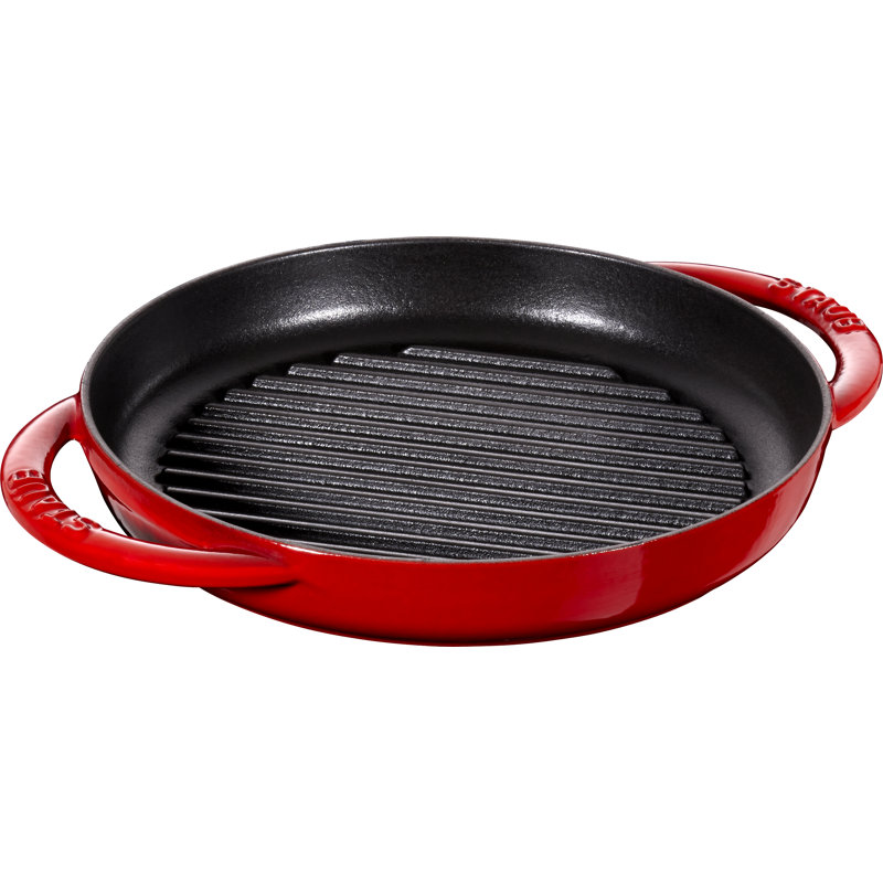 STAUB Cast Iron Pure Grill, Cherry, 23cm