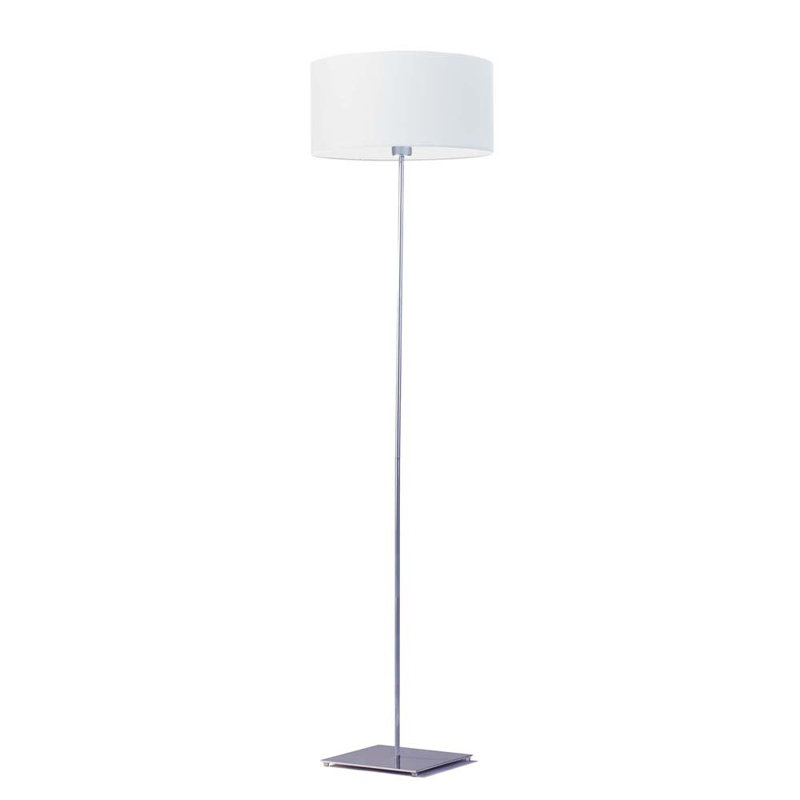 Asawer 156cm Traditional Floor Lamp, White, Silver