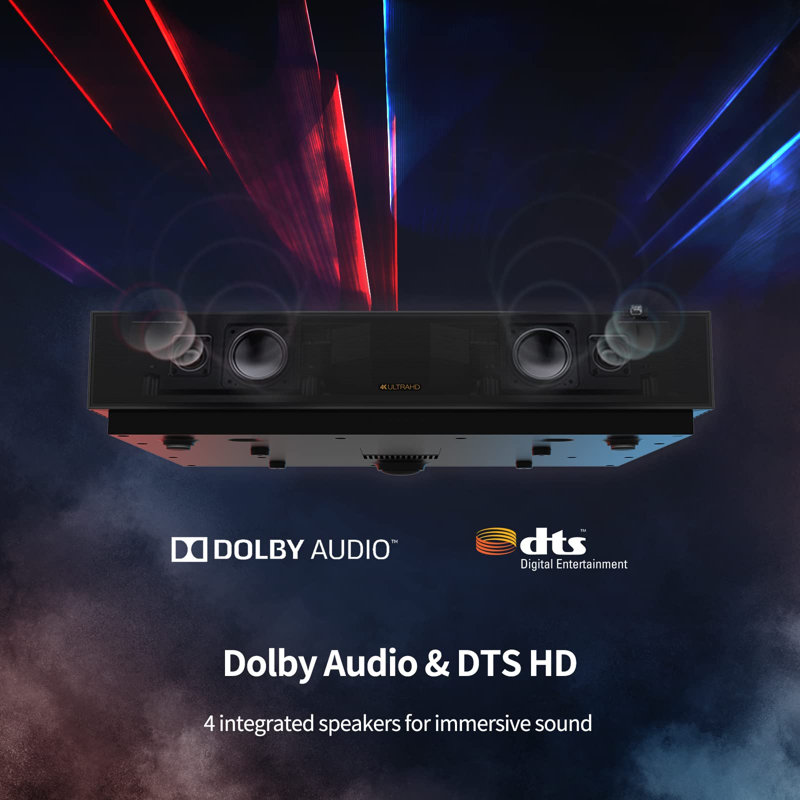 Projecteur laser WEMAX Nova 4K UHD ultra-court, Android TV avec Dolby Atmos, Black