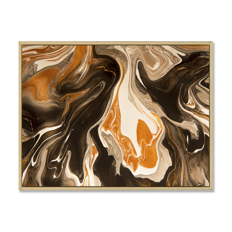 «Black Yellow Yellow», reproduction d'art sur toile, Toile avec cadre en érable, H 30 po x l 40 po