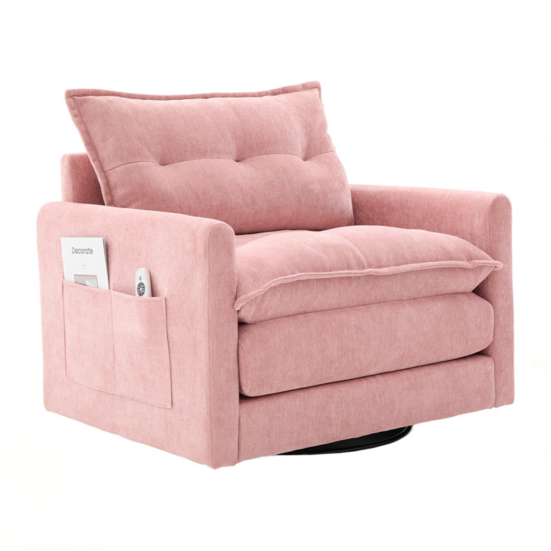 Fauteuil pivotant simple confortable, Rose