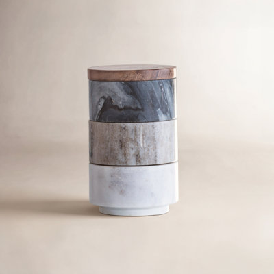 Marden Marble Stacking Salt Cellar Set