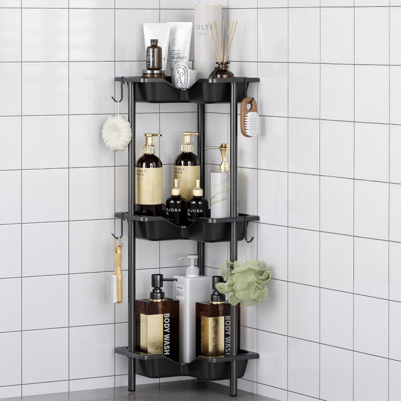 Metal Freestanding Bathroom Shelves, Black