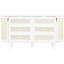 Lit double en blanc avec rangement caché et design tissé contemporain - Espace pour espaces polyvalents Matelas pliable Assemblage facile Façade de tiroir chic Détails Armoires latérales Espace supplémentaire pour les rayures
