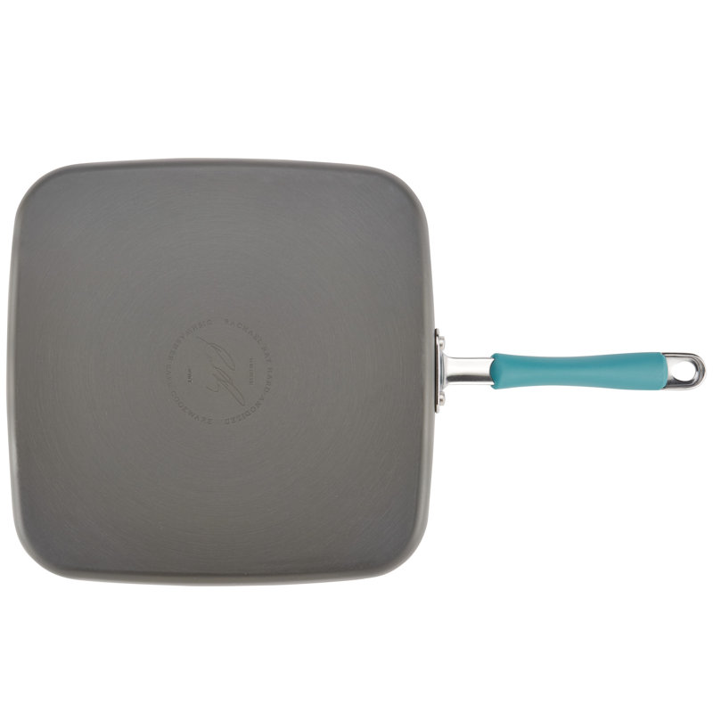 Rachael Ray Cucina Hard Anodized Nonstick Shallow Square Stovetop Griddle, 11 Inch