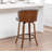 Devault Swivel Upholstered Counter Stool With Wood Frame-123161753