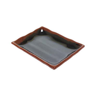 Plateau rectangulaire en mélamine tenmoku