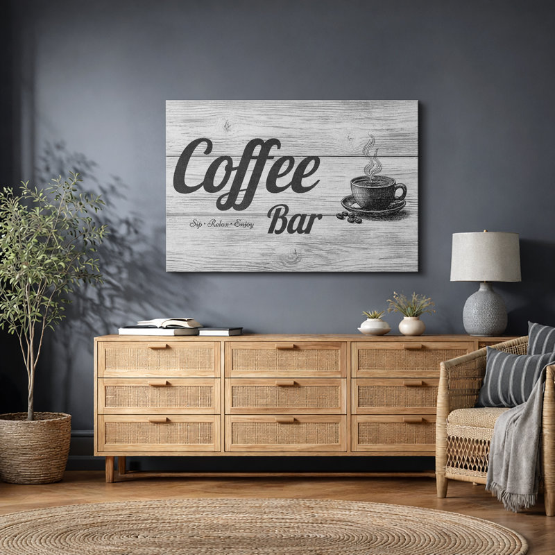 Art de café, images de café, impression sur toile encadrée, impression sur toile, H 12 po x l 18 po x P 1,5 po, Gris