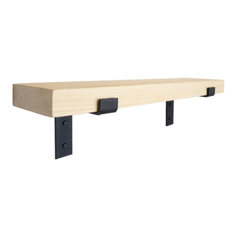 Emerald Lee Poplar Bracket Shelf, Cream, 2" H x 59" W x 6" D