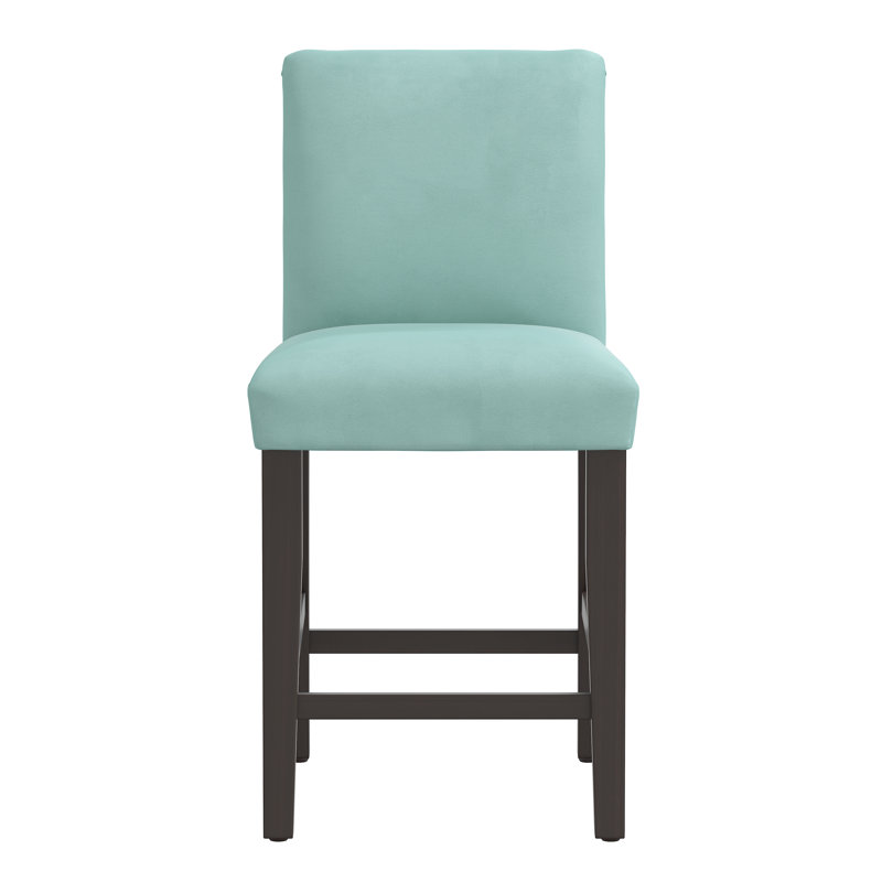 Tabouret de bar et de comptoir Hadrien, Tabouret de comptoir (siège d'une hauteur de 26 p, Boucle neige classique, Bois noir