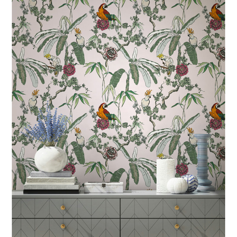 Papier peint botanique tropical, L 37 po x l 56 po