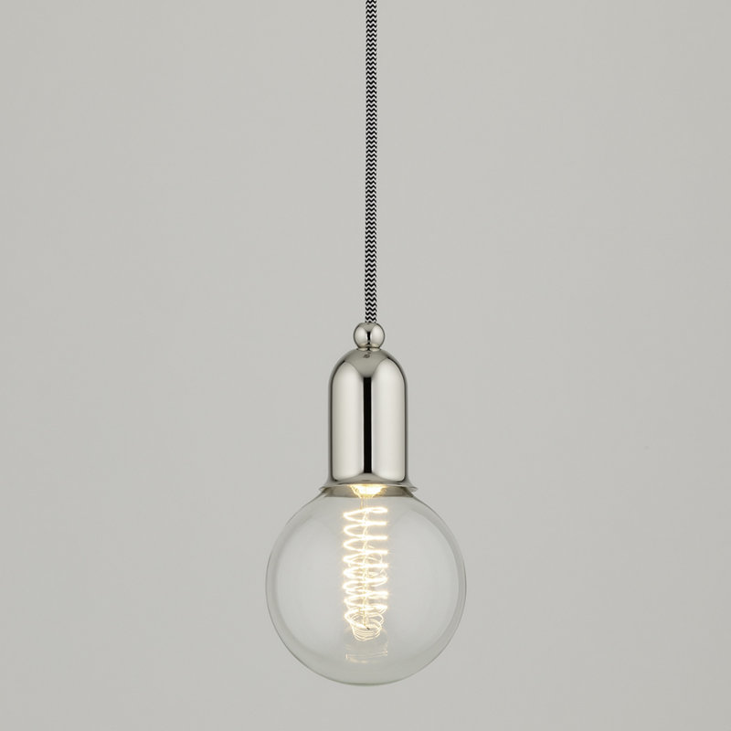 Luminaire suspendu à 1 lumière Saimi, Nickel poli