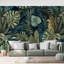 Botanique exotique de Midnight Jungle en vert foncé-100673452