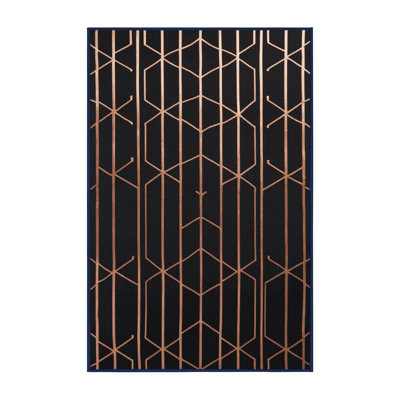 Machine Washable Trellis Purple Area Rug