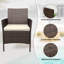 Ensemble de meubles de patio 3 pièces, ensemble de table et chaises en rotin beige