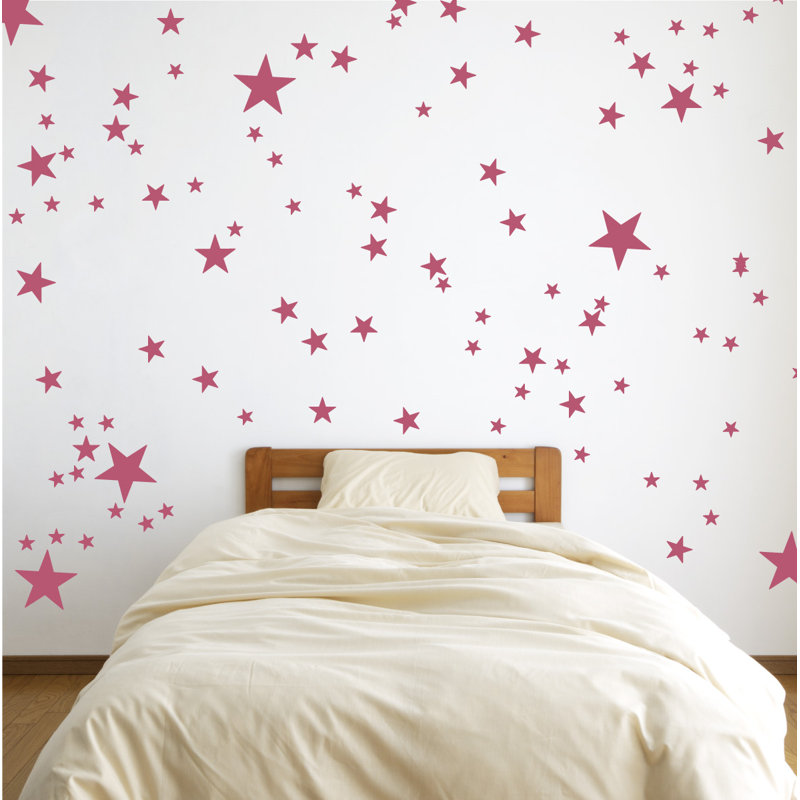 Adhésif décoratif étoiles, H 48 po x l 55 po x P 0,01 po, Rouge à lèvres