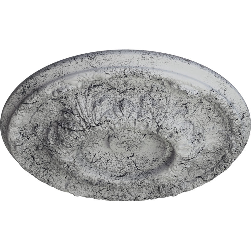 Médaillon de plafond H 2 1/2 po x l 23 3/8 po x P 2 1/2 po Granada, Blanc craquelé ultra pur, H 19 po x l 19 po x P 2,5 po