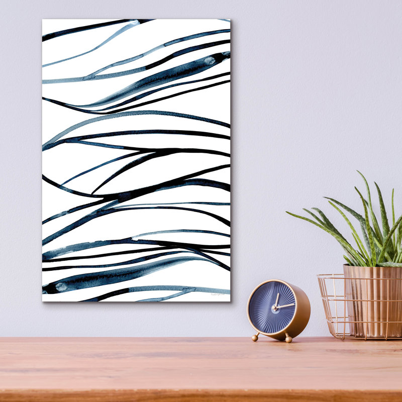 Art mural en verre acrylique 16 pi x 24 po «Thread of Blue 1» par Mercedes Lopez Latitude Latitude