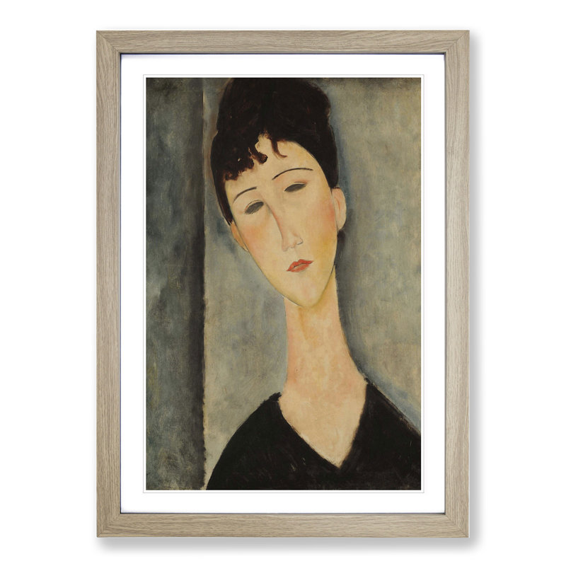 Portrait of a Woman Vol.4 by Amedeo Modigliani - Framed Print, Oak Framed, 36cm H x 27cm W x 2cm D