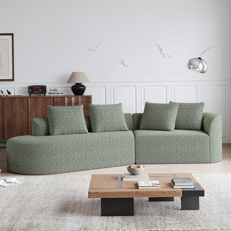 Canapé modulaire surdimensionné et rembourré Modern, Chenille kaki