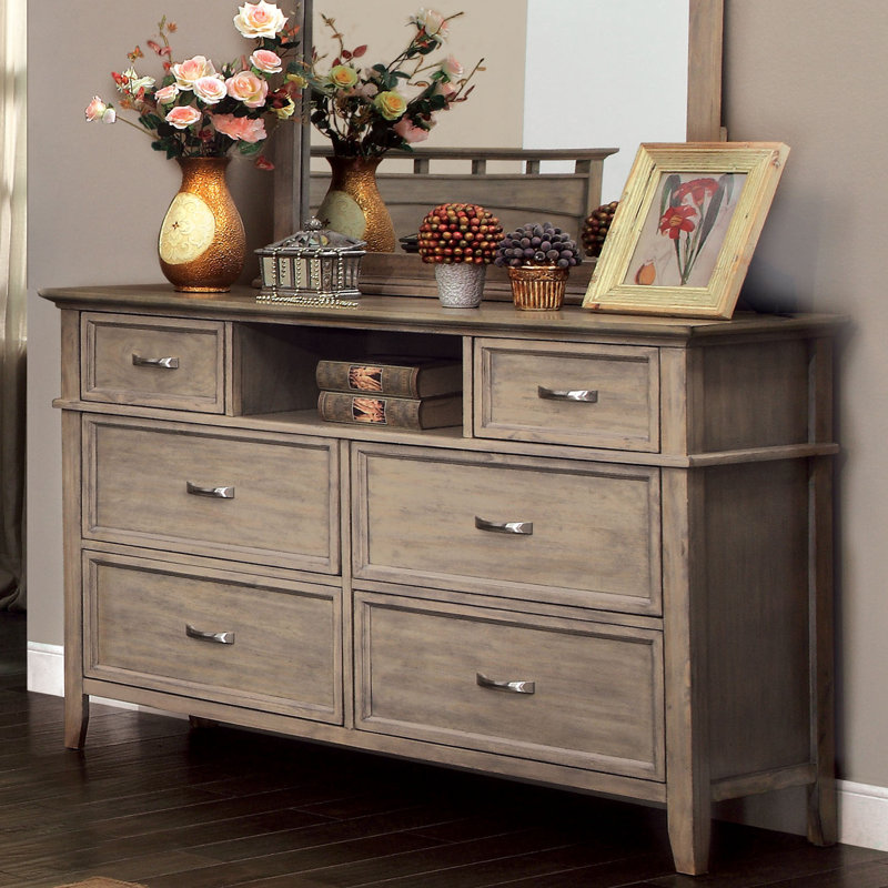 Commode double 6 tiroirs avec miroir Eghil
