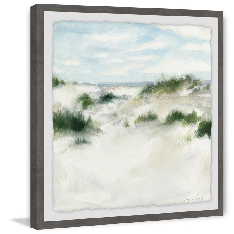 Aj «White Sands I» - Impression sur papier encadré, H 12 po x l 12 po x P 1,5 po, Structure en bois grise