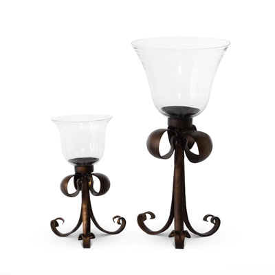 Country French Hurricane Candle Holder