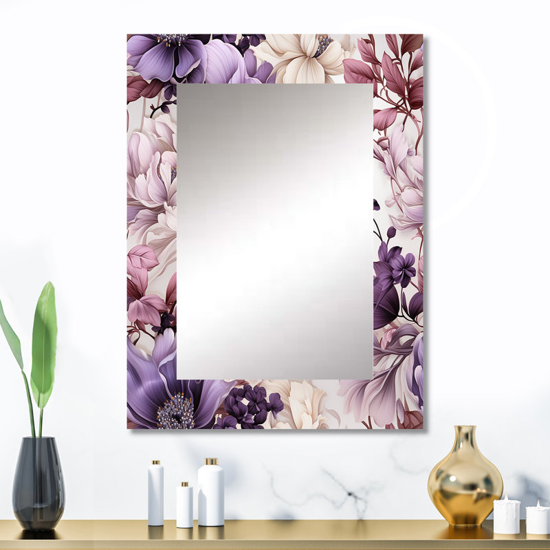 Motif victorien Ladd Ethereal Floral Delight - miroir mural décoratif floral, 32 po x 24 po