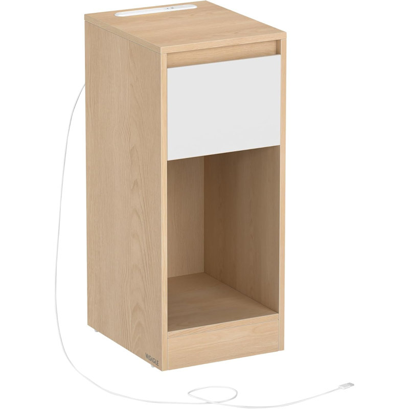 25cm W Particle Board Bedside Table, Brown