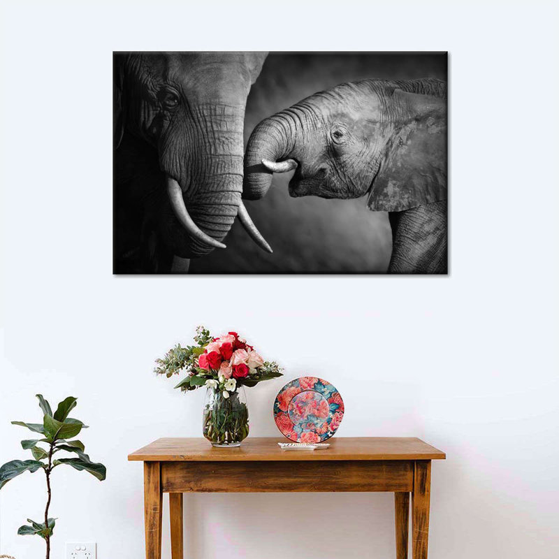 Elephant Affection Canvas Print, 16" H x 24" W x 1.25" D