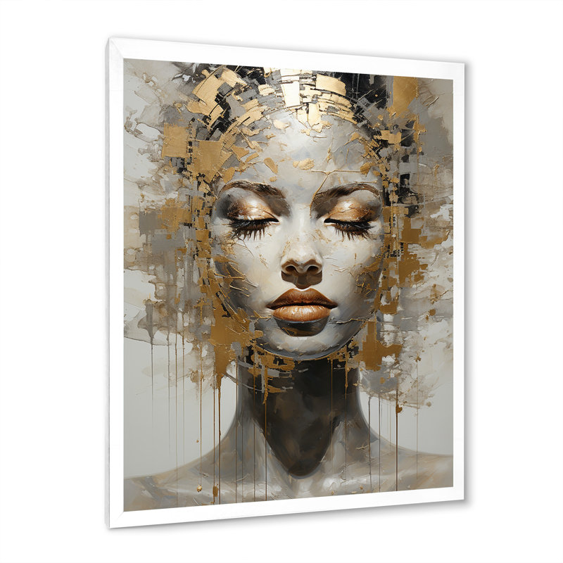 Art méditation femme méditation II, H 32 po x l 24 po, Cadre photo unique, Blanc