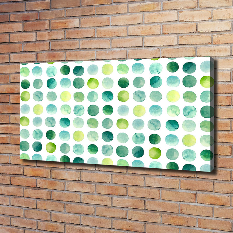 Green Dots - No Frame Print on Canvas