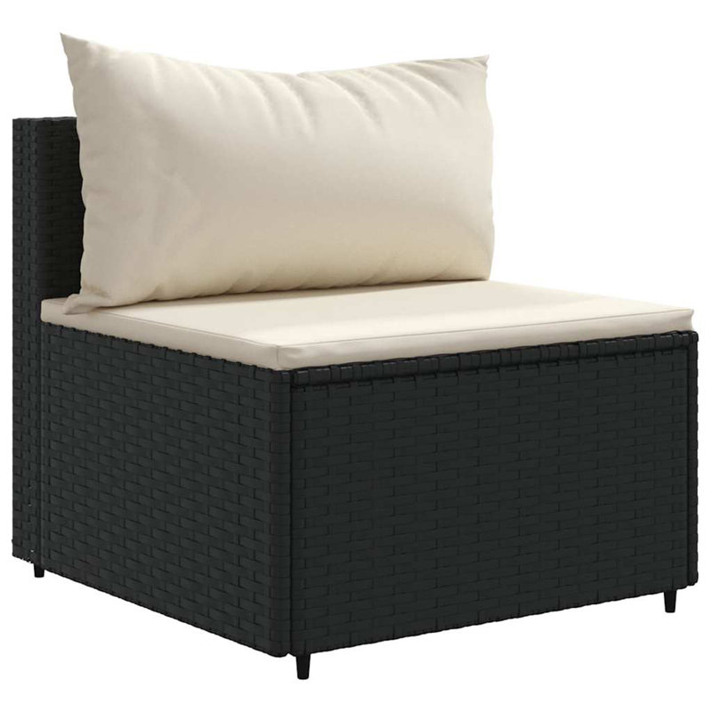 Latitude Run® 6 Piece Patio Sofa Set With Cushions Poly Rattan, Black, Beige