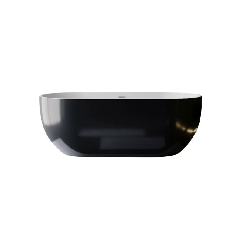 Ensemble de douche et de baignoire l 63 po x H 23,6 po, Noir / blanc