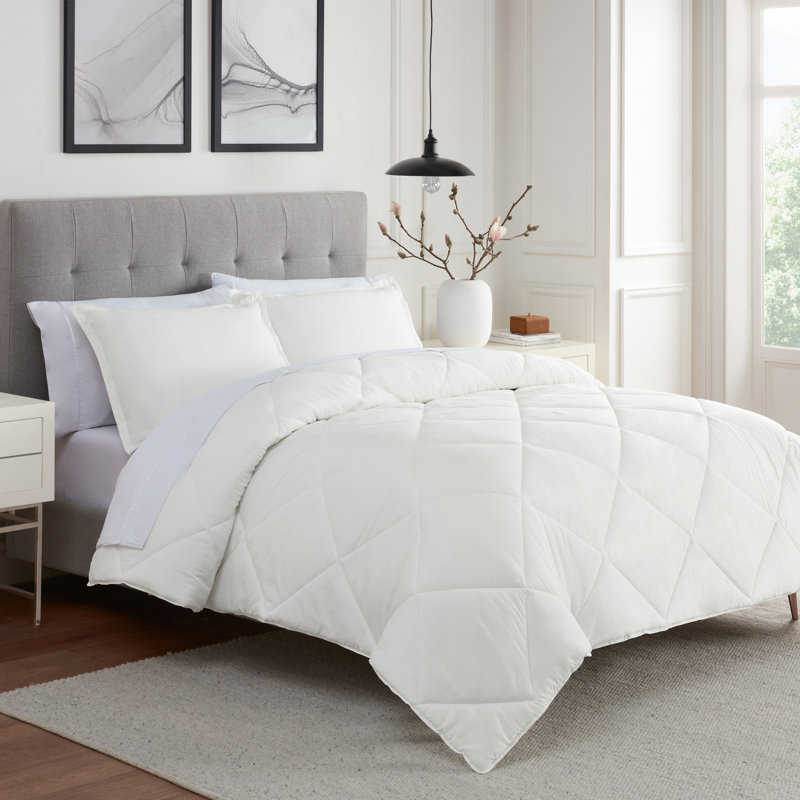 Full/Queen Comforter Set White, Full Comforter + 2 Standard Shams, Bright White