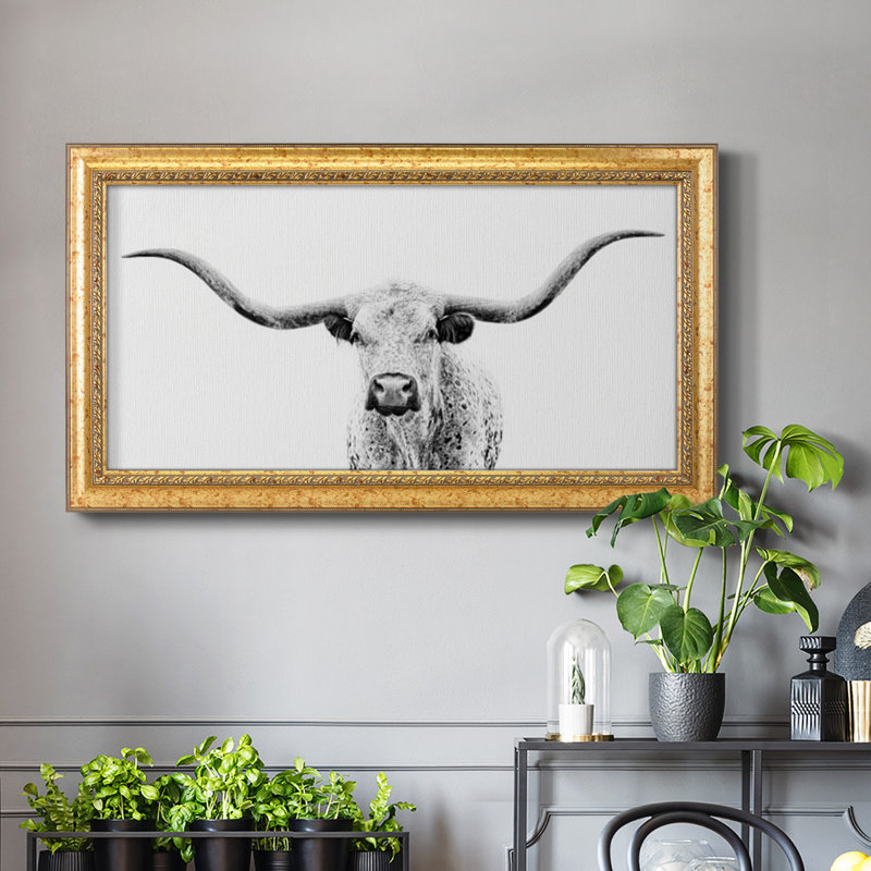 " Longhorn Gaze ", 25" H x 45" W x 2.5" D