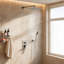 Système de pomme de douche mural 10 pouces en laiton nickel brossé et acier inoxydable avec douche à main et valve à équilibrage de pression
