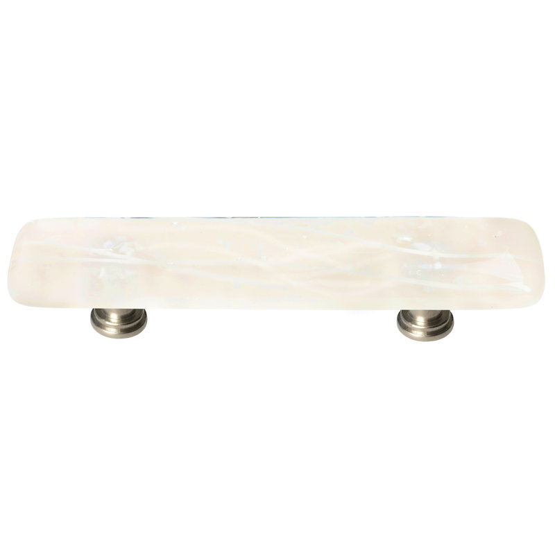 Cirrus Bar / Handle Pull, Satin Nickel, Vanilla/White Mardi Gras