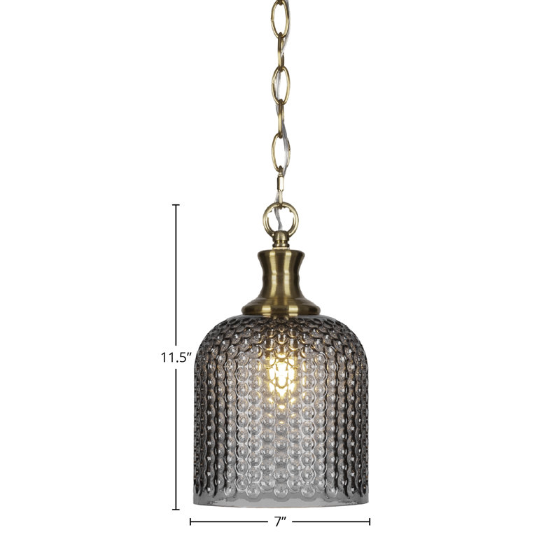 Luminaire suspendu à chaîne 1 lumière Zola, Laiton