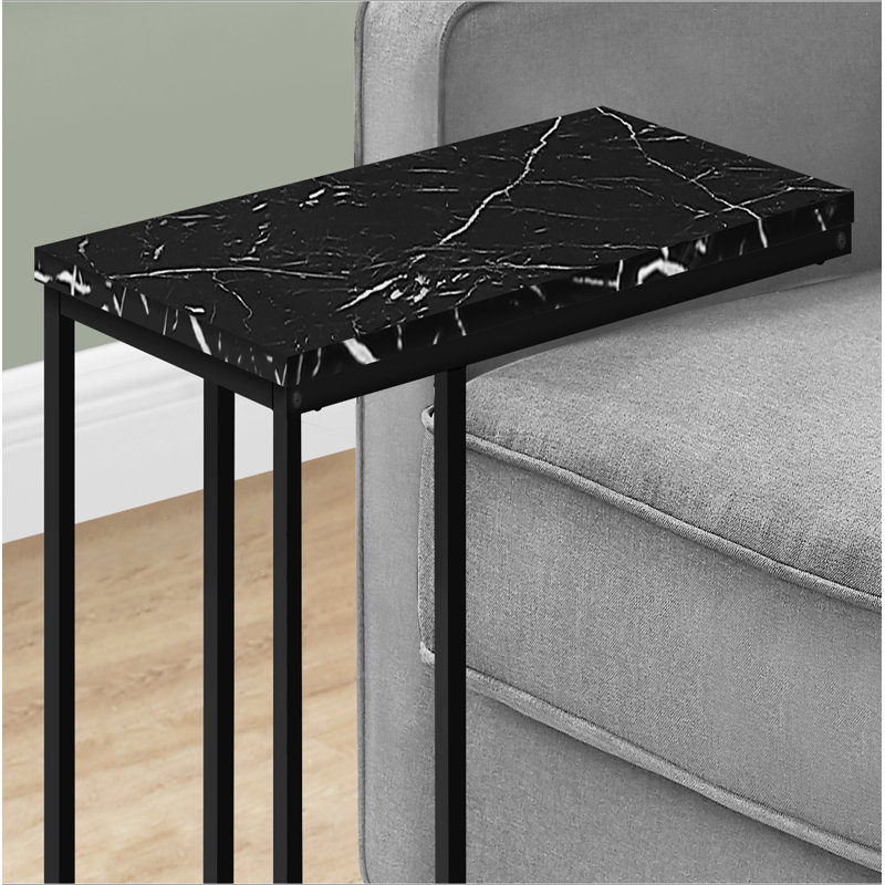 Table d'appoint, en forme de C, bout, côté, collation, salon, chambre à coucher, Noir / blanc