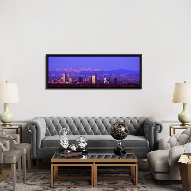 «Denver, Colorado», reproduction de photo sur toile, H 20 po x l 60 po x P 1,5 po, Cadre noir