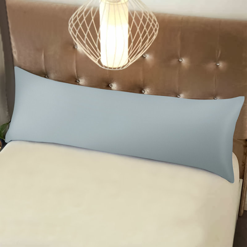 Satin Body Pillow Pillowcase, Hidden Zippered Pillow Cover, Slip Cooling - NTBAY, Silver Gray
