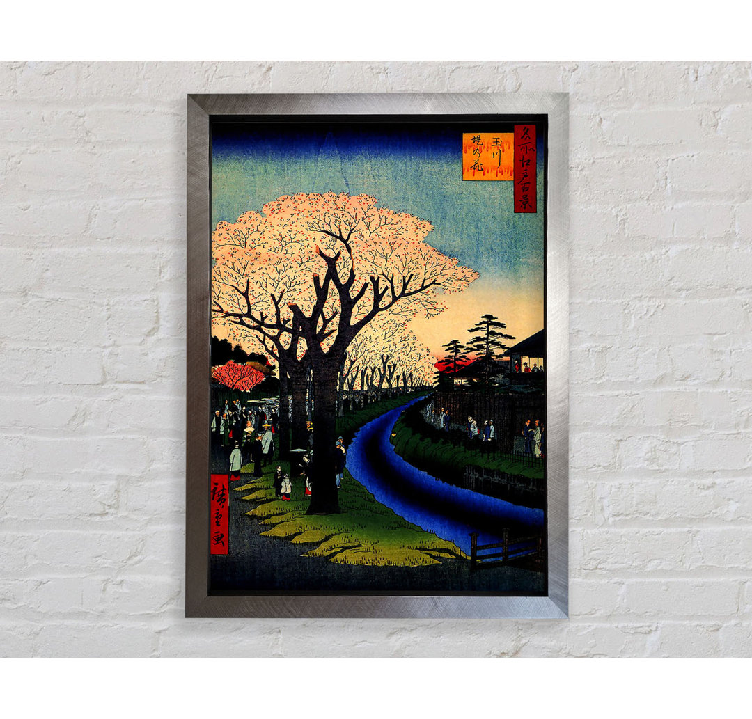 Hiroshige Blüten am Fluss Tama - Einzelne Bilderrahmen Kunstdrucke