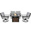 Sedalia 4 - Person Conversation Set With Fire Pit Table & Swivel Chair