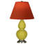 Small Double Gourd Accent Lamp - Sangria, Deep Patina Bronze - Lavender, Plum Shade-583633467-583633416