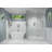 Bella CORE Poly Subway Tile 3 x 6" Poly Tub and Shower Surround 3 Wall up to 48D 48W x 48D x 96H