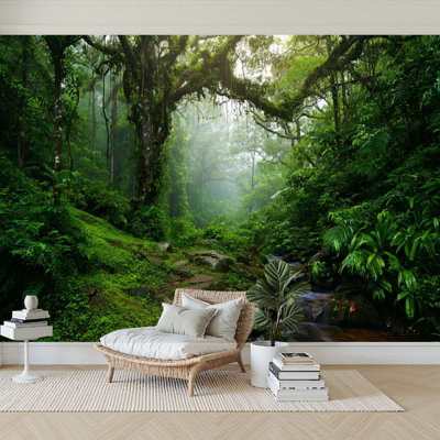 Murale auto-adhésive moderne pour la chambre à coucher Peler et coller l 96 "x H 69" Selva de Népal